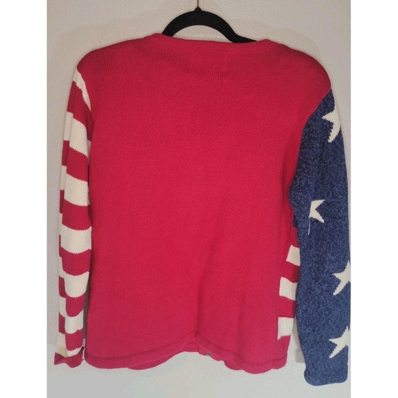 Y2K Vintage)Heirloom Collectibles Patriotic Stars & Stripes Zip Cardigan –... - Picture 7 of 9